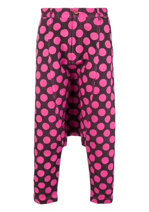 Comme Des Garçons Pre-Owned drop crotch dotted trousers - Pink
