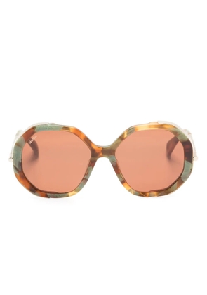 Max Mara Eyewear tortoiseshell oversize-frame sunglasses - Brown