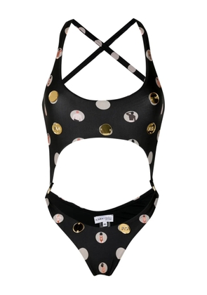 Amir Slama graphic-print swimsuit - Black
