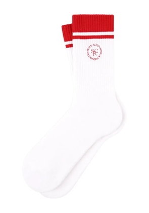 Sporty & Rich ribbed logo socks - White