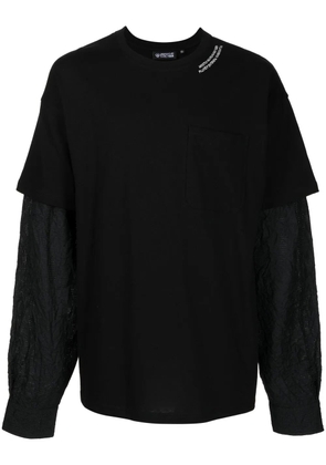 Mostly Heard Rarely Seen Crinkle layered long-sleeve T-shirt - Black