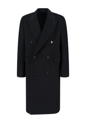 Lardini double-breasted wool coat - Black