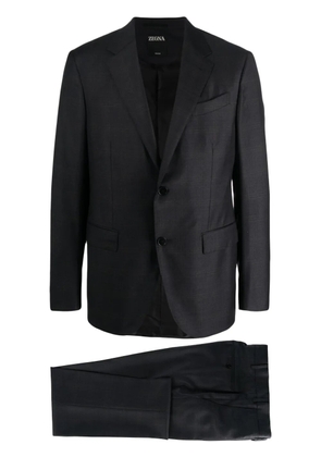 Zegna plaid-check single-breasted suit - Blue