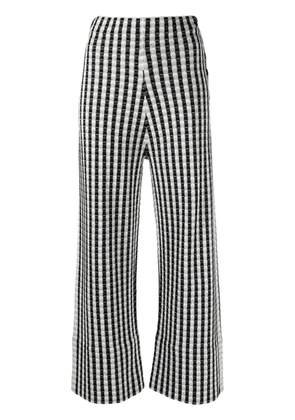 AERON checked knitted cotton trousers - White