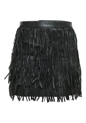 Zadig&Voltaire leather fringe skirt - Black