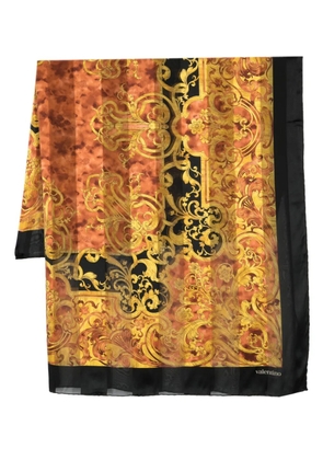 Valentino Garavani Pre-Owned 1980s baroque-print silk scarf - Black