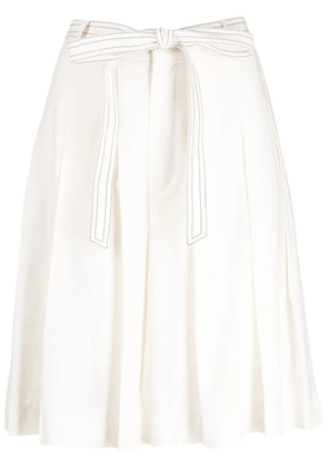 J Koo tied-waist bermuda shorts - White