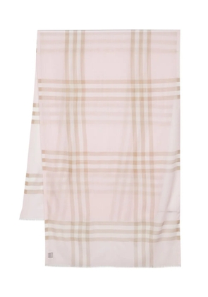 Burberry Lightweight Check Wool Silk Scarf - Pink