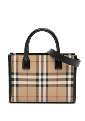 Burberry Pre-Owned 2018-2025 Mini House Check Coated Canvas Denny Tote satchel - Brown