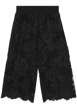 Simone Rocha floral-lace shorts - Black