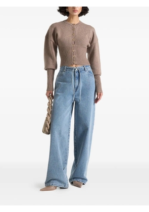 Manière De Voir ribbed button knitted cardigan - Neutrals