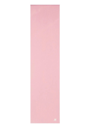 Courrèges logo-embroidered knitted scarf - Pink