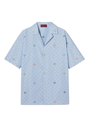 Gucci gg detail short-sleeve shirt - Blue