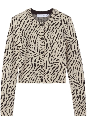 Proenza Schouler White Label animal-print jacquard cardigan - Neutrals