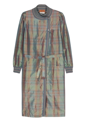 Missoni Pre-Owned 1970s plaid-check silk coat - Blue