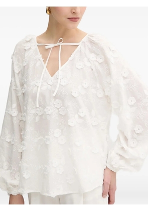 GUESS USA floral-embroidered blouse - White