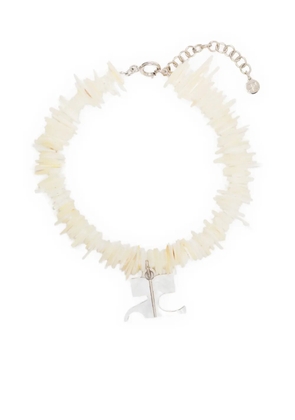 Courrèges cheville pearl bracelet - Neutrals
