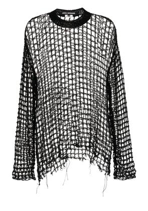 Junya Watanabe open-knit crew-neck jumper - Black