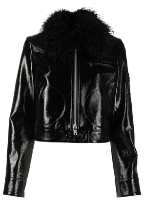 Courrèges faux-leather zip-up jacket - Black