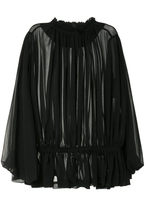 Comme Des Garçons draped semi-sheer blouse - Black