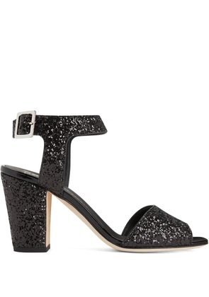 Giuseppe Zanotti Emmanuelle 80mm glitter sandals - Black