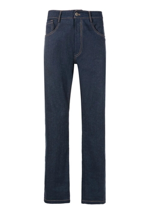 Amir Slama logo-patch straight-leg jeans - Blue