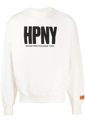 Heron Preston flocked logo cotton sweatshirt - White
