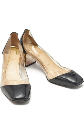 Christian Louboutin Pre-Owned Gallicia block-heel studded pumps - White