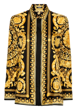 Versace Heritage Barocco-print silk shirt - Black