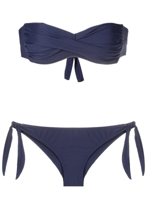 Amir Slama twisted bandeau strapless bikini - Blue