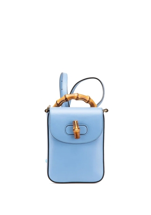 Gucci Pre-Owned 2016-2025 Mini Calfskin Bamboo Top Handle Bag satchel - Blue