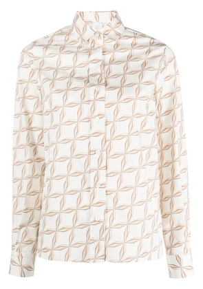 Eleventy geometric-print cotton shirt - White