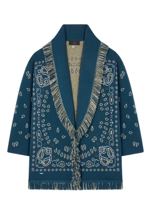 Alanui bandana-jacquard cardigan - Blue