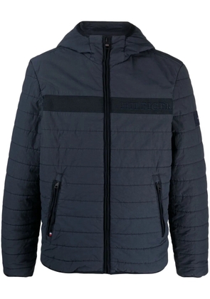 Tommy Hilfiger logo-embroidered padded hooded jacket - Blue