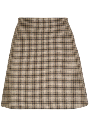 Moncler check-pattern straight skirt - Brown