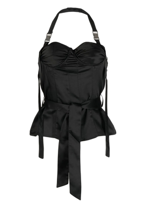 Rokh bustier-detail halterneck top - Black