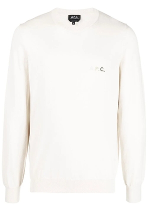 A.P.C. logo-embroidered sweater - Neutrals