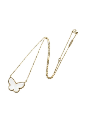 Van Cleef & Arpels Pre-Owned 18K yellow gold Lucky Alhambra Butterfly mother of pearl necklace