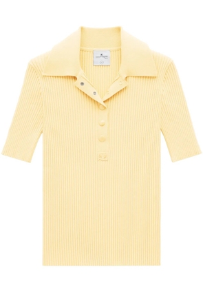Courrèges AC ribbed-knit polo shirt - Yellow