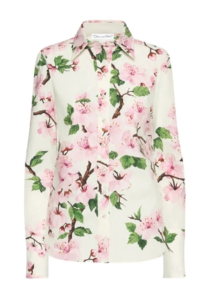 Oscar de la Renta printed poplin shirt - White