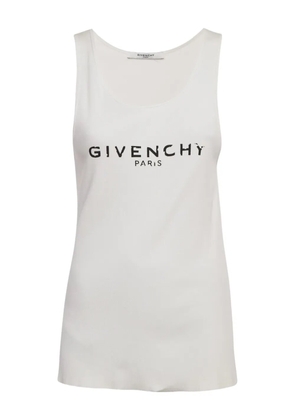 Givenchy Pre-Owned logo-print rib-knit tank top - White