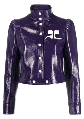 Courrèges Reedition Vinyl appliqué-logo jacket - Purple