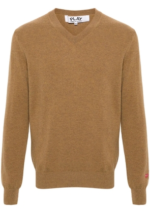 Comme Des Garçons Play logo-appliqué wool jumper - Brown