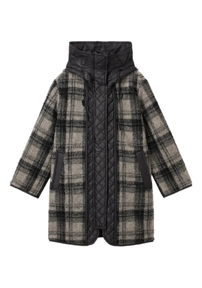 Juun.J quilted check coat - Grey