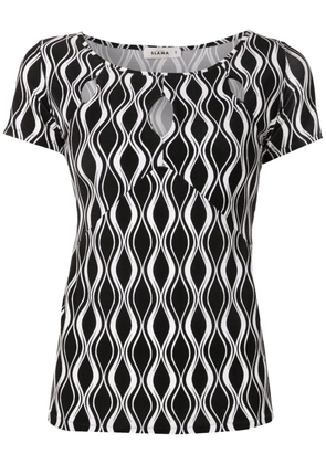 Amir Slama cut-out wave-print T-shirt - Black