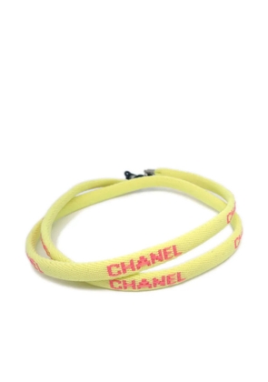 CHANEL Pre-Owned 2000 logo-embroidered sunglasses strap - Yellow
