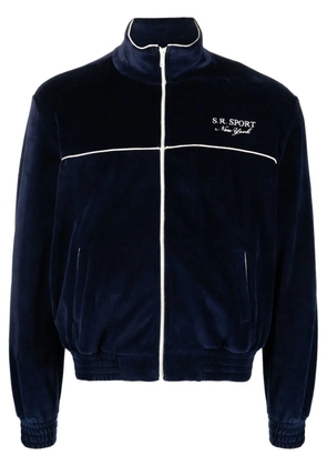 Sporty & Rich logo-embroidered zipped sweatshirt - Blue