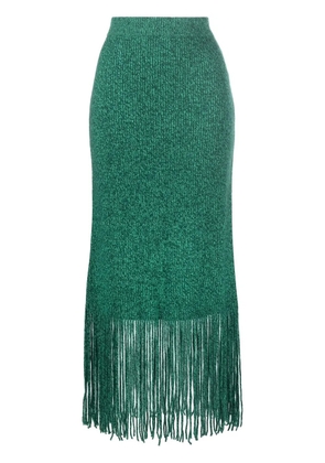 ZIMMERMANN fringed-hem knitted skirt - Green