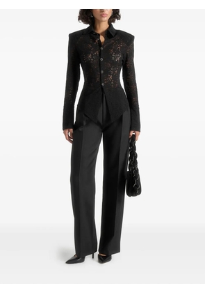 Manière De Voir Sila lace flared-sleeve shirt - Black