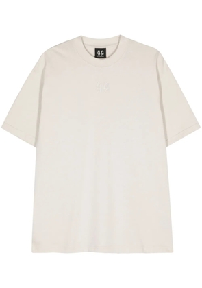 44 LABEL GROUP logo-embroidered cotton T-shirt - Neutrals